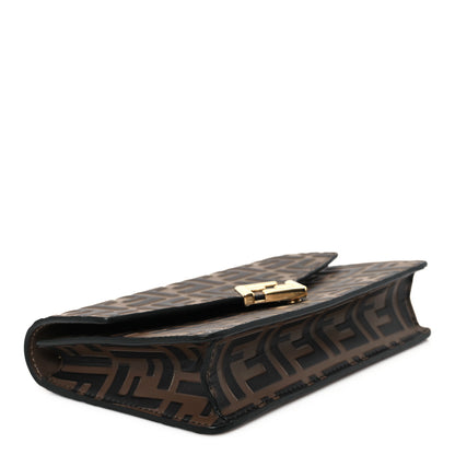 Fendi Vitello Ceylon Bi-Color FF 1974 Embossed FF Diamonds Chain Wallet Maya Black 4 of 10