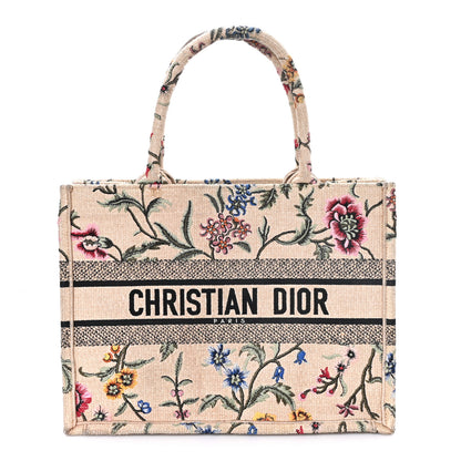 Christian Dior Raffia Embroidered Petites Fleurs Medium Book Tote Natural 1 of 12