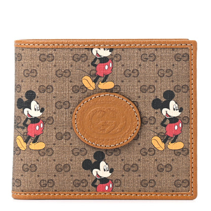 Gucci X DISNEY Mini Vintage GG Supreme Monogram Mickey Mouse Wallet Beige Vintage Sun Oil 1 of 8