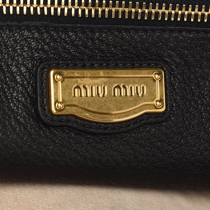 Miu Miu Cervo East-West Flap Satchel Black 6 of 9
