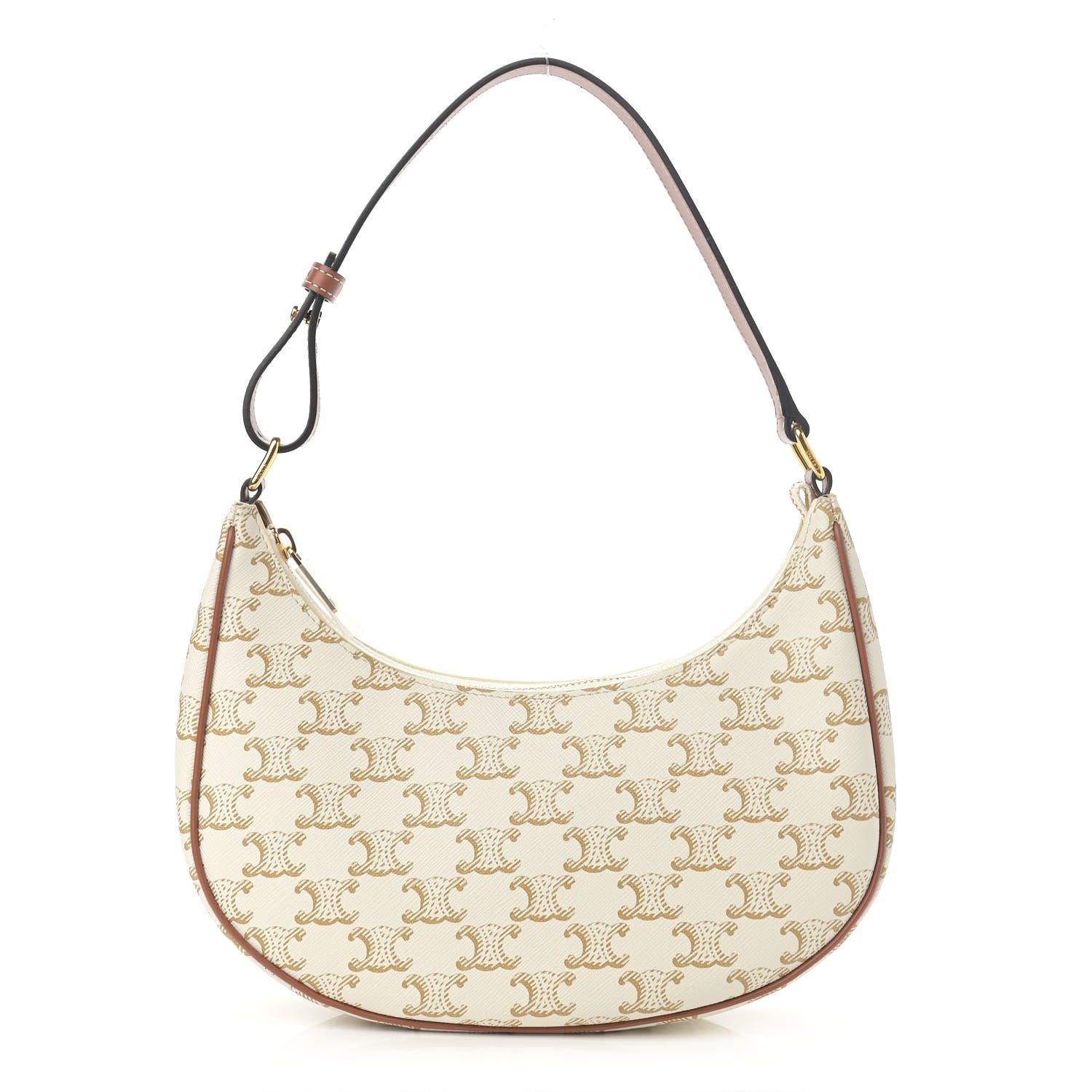 Celine Canvas Calfskin Ava Triomphe Shoulder Bag White 1 of 10