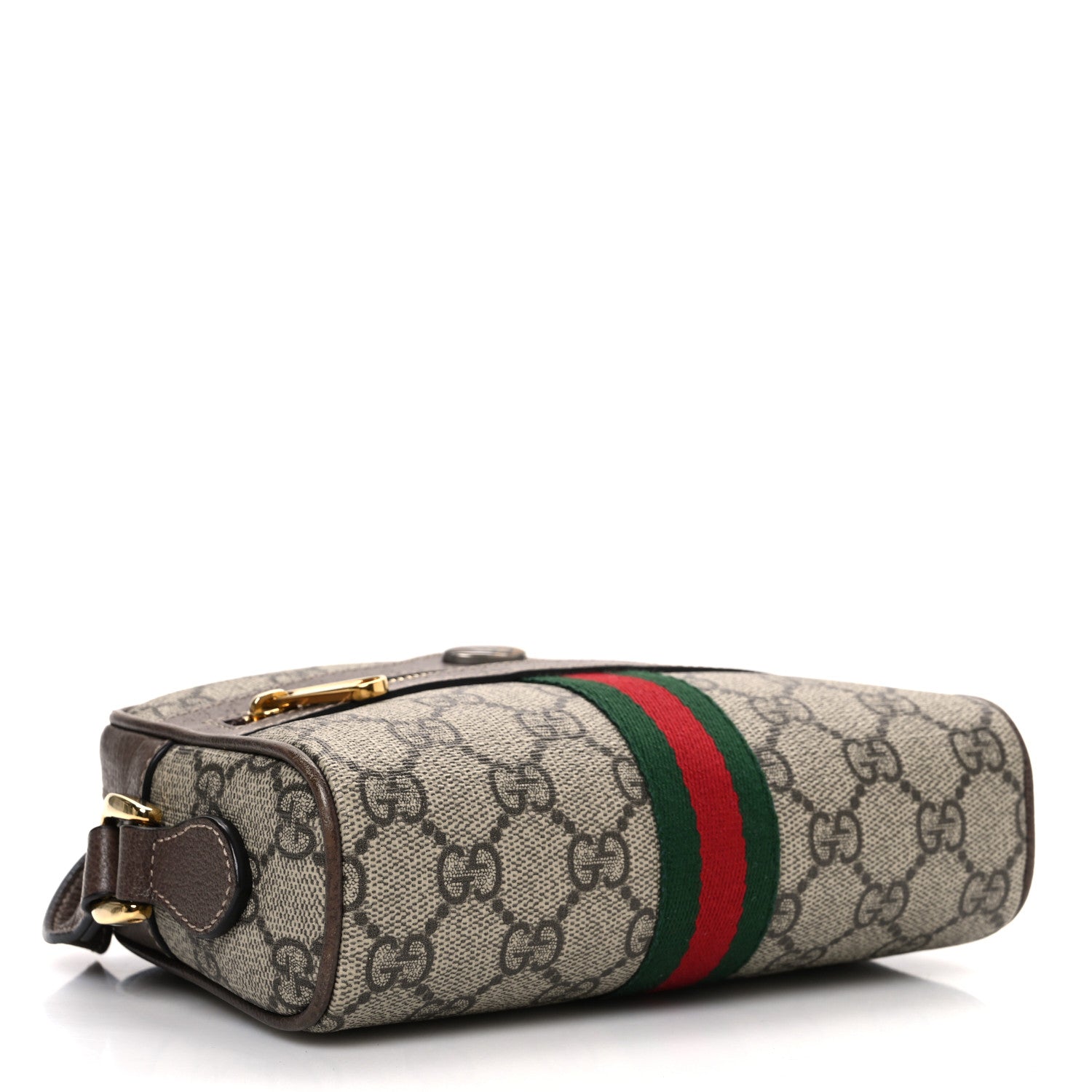 Gucci GG Supreme Monogram Web Mini Ophidia Shoulder Bag Brown 4 of 11