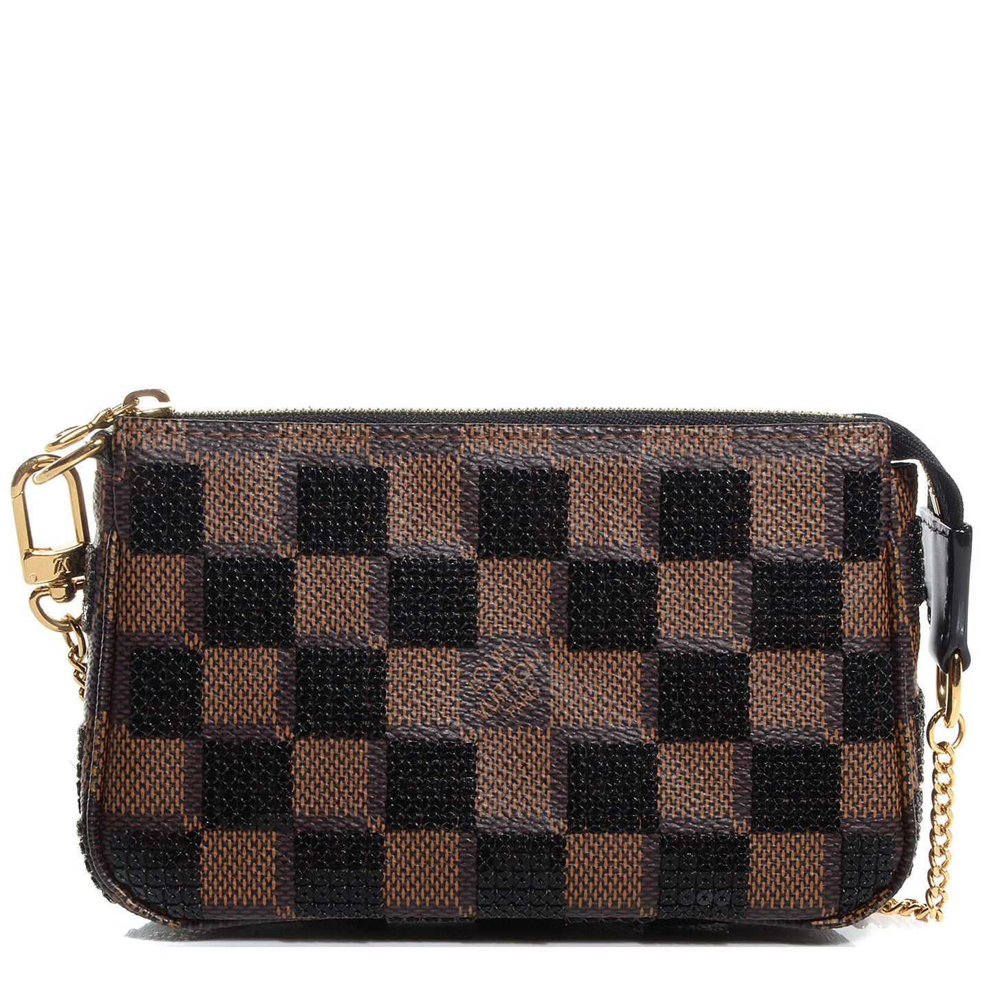 Damier Paillettes Mini Pochette Accessories Black