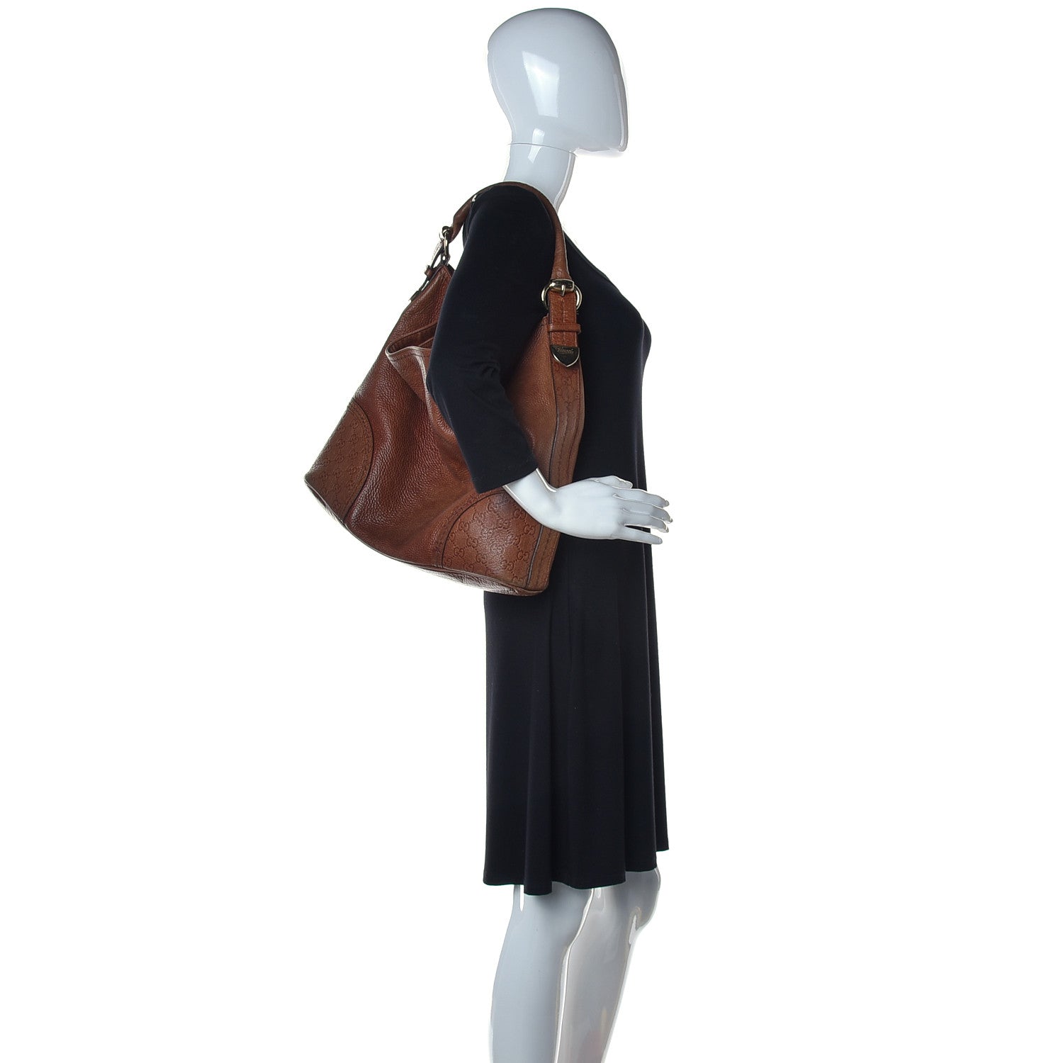 Gucci Calfskin Guccissima Trim Large Signoria Hobo Brown 2 of 23