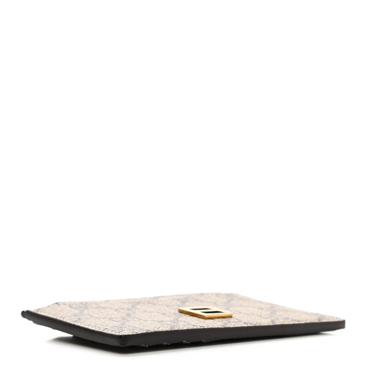 X BALENCIAGA GG Supreme Monogram Zip Card Case Beige Ebony