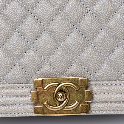 Chanel Caviar Quilted Medium Boy Flap Taupe 9 of 10