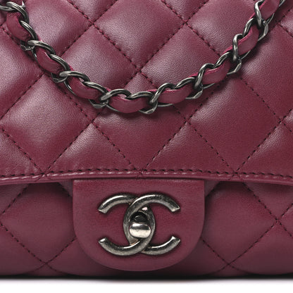 Chanel Lambskin Quilted Jumbo Grocery By Chanel Drawstring Shopping Bag Dark Pink 8 of 10