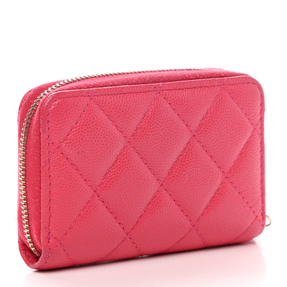 Chanel Caviar Quilted French New Wave Zip Coin Purse Pink 3 of 8