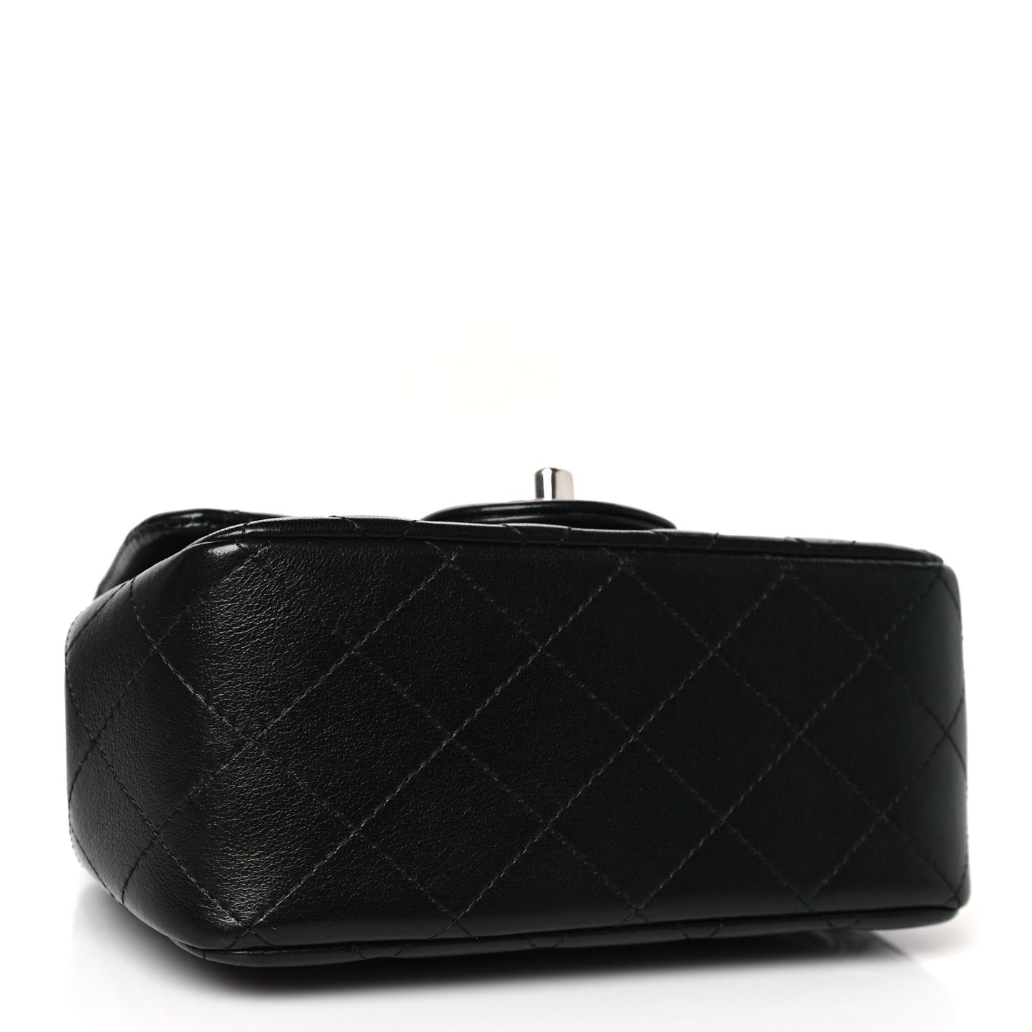 Lambskin Quilted Mini Square Flap Black