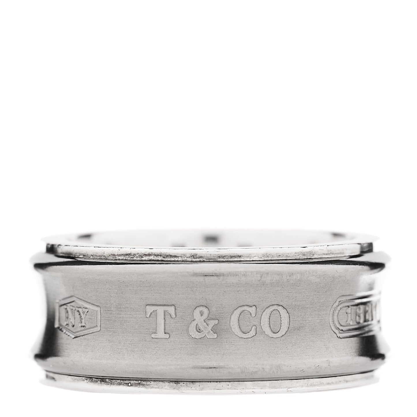 Sterling Silver Titanium 1837 Band Ring 53 6.5