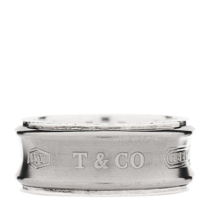 Tiffany Sterling Silver Titanium 1837 Band Ring 53 6.5 1 of 5