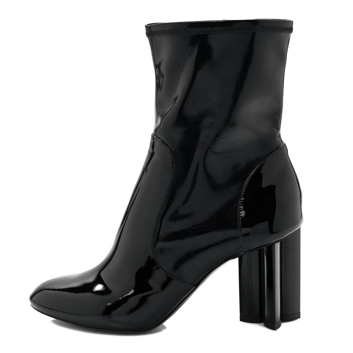 Patent Silhouette Ankle Boots 38.5 Black