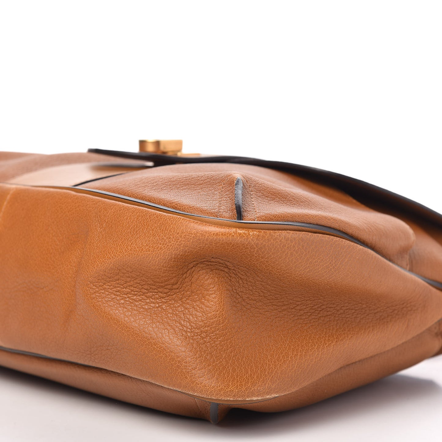 Grained Lambskin Medium Lexa Shoulder Bag Mustard Brown