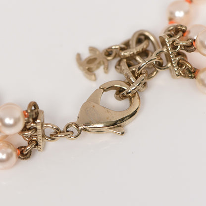 Chanel Pearl Multi Strand Long CC Necklace Gold 4 of 5