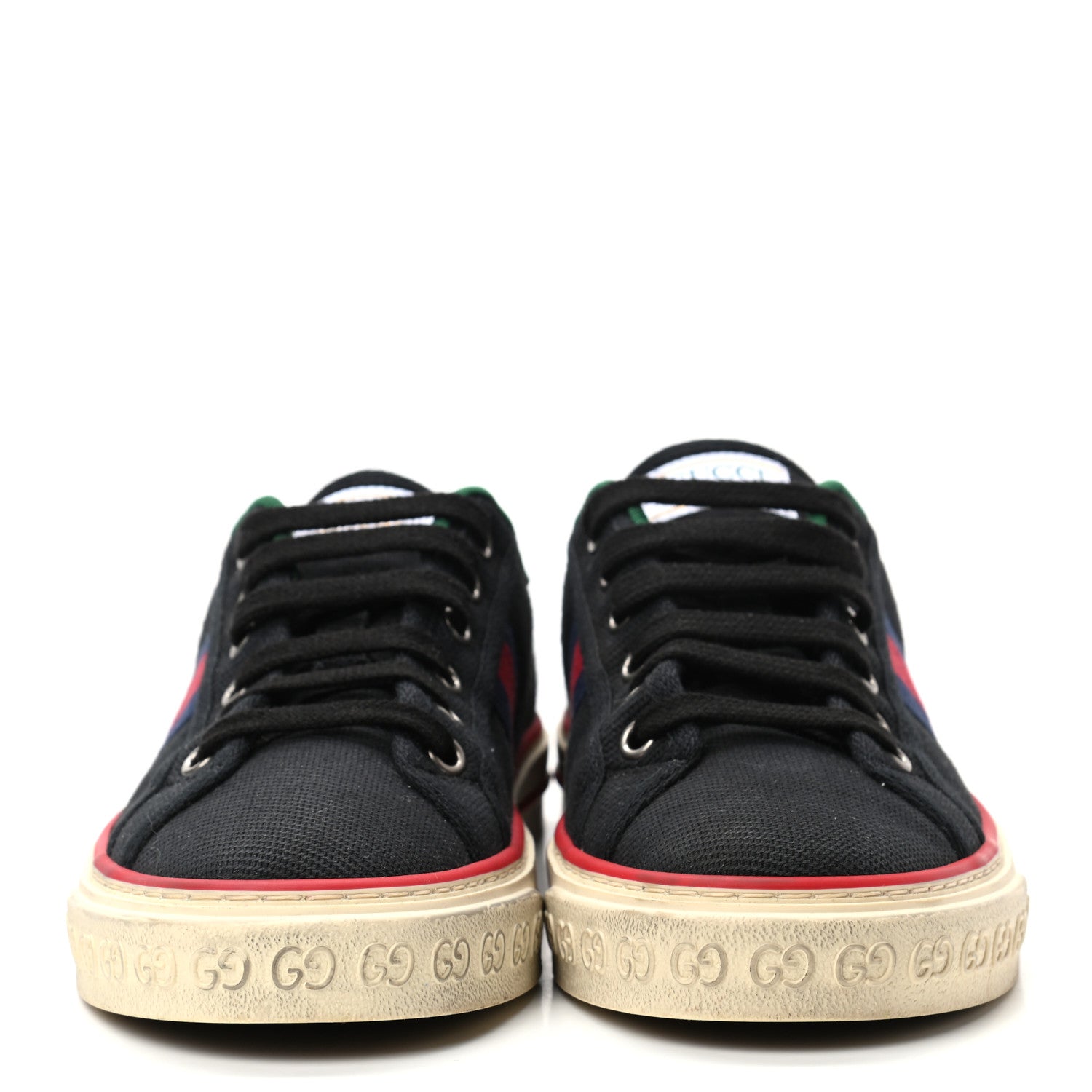 Gucci Canvas Web Womens 1977 Tennis Sneakers 37.5 Black 2 of 9
