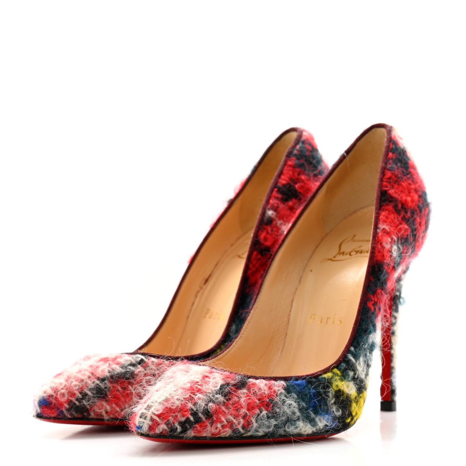 Christian Louboutin Pigalle Follies Tweed Bouclette 100 Pumps 36 Multicolor 3 of 9