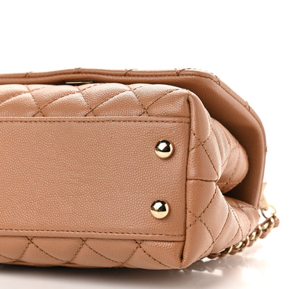 Chanel Caviar Lizard Embossed Quilted Extra Mini Coco Handle Flap Brown 9 of 10