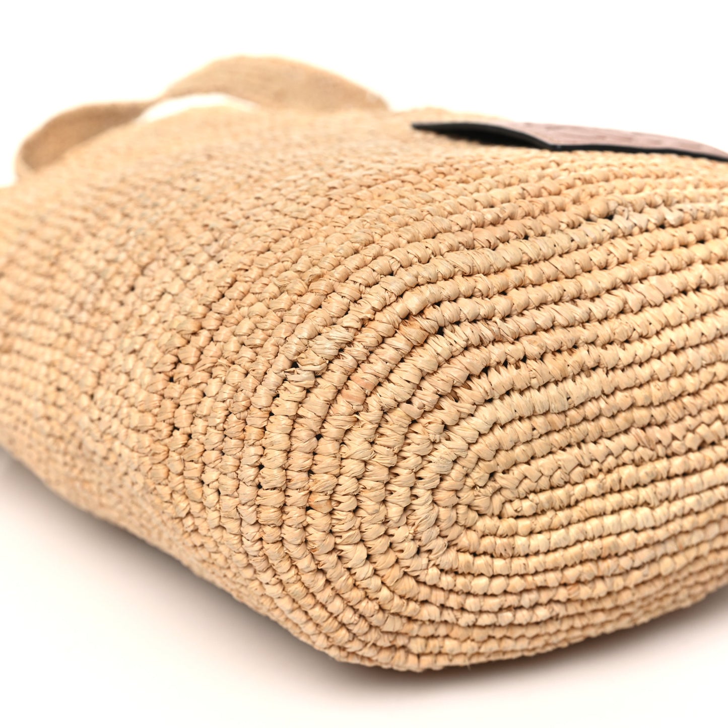 Raffia Mini Slit Tote Bag Natural Tan