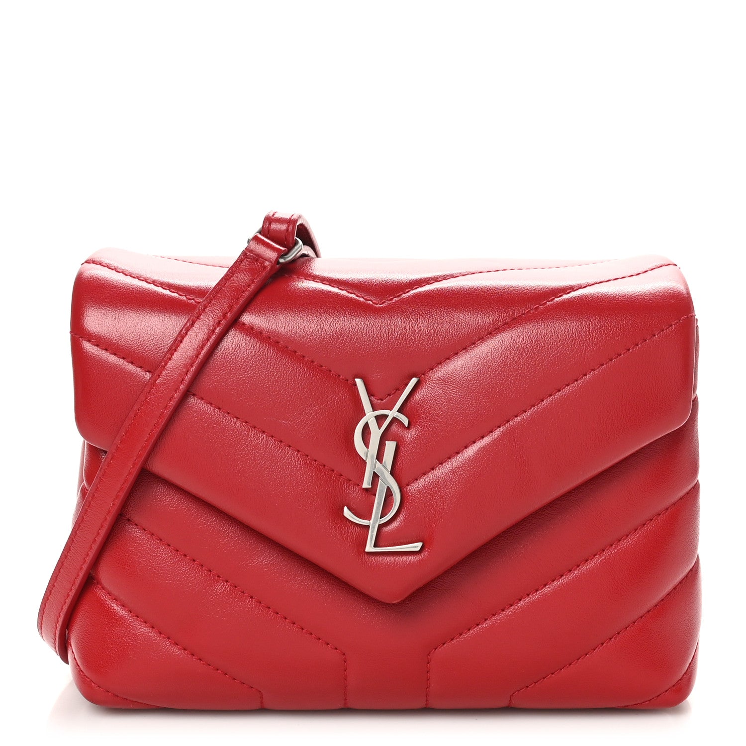 Saint Laurent Calfskin Y Quilted Monogram Toy Loulou Crossbody Bag New Lipstick 1 of 10