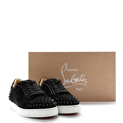 Christian Louboutin Veau Velours Spikes Womens Vieira Flat Sneakers 37 Black 14 of 14