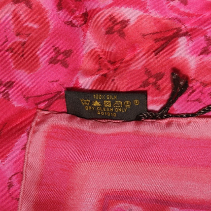 Louis Vuitton Silk Monogram Ikat Summer Square Scarf Rose Indien 5 of 5