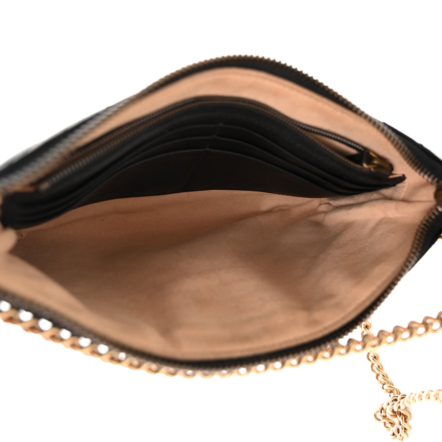 Calfskin Matelasse Mini GG Marmont Chain Bag Black