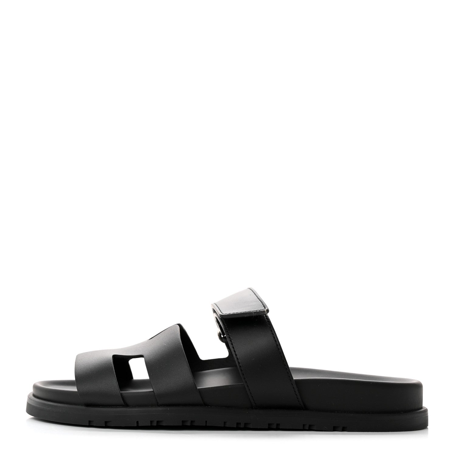 Hermes Calfskin Womens Chypre Sandals 39 Black 1 of 15