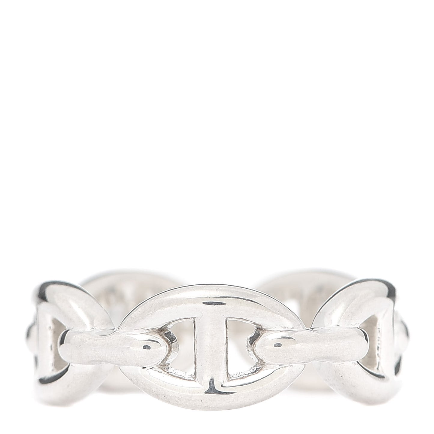 Sterling Silver PM Chaine d'Ancre Enchainee Band Ring 51 5.75