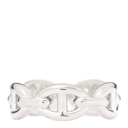 Hermes Sterling Silver PM Chaine d'Ancre Enchainee Band Ring 51 5.75 3 of 6
