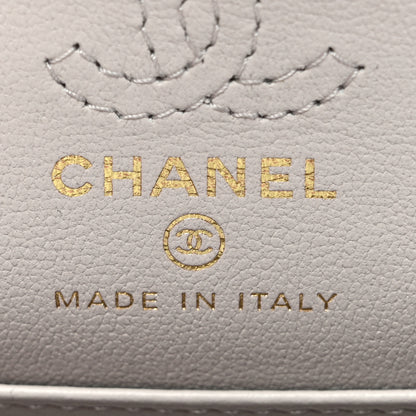 Chanel Lambskin Quilted Mini Flap Bag Charm With Hook Grey 6 of 6