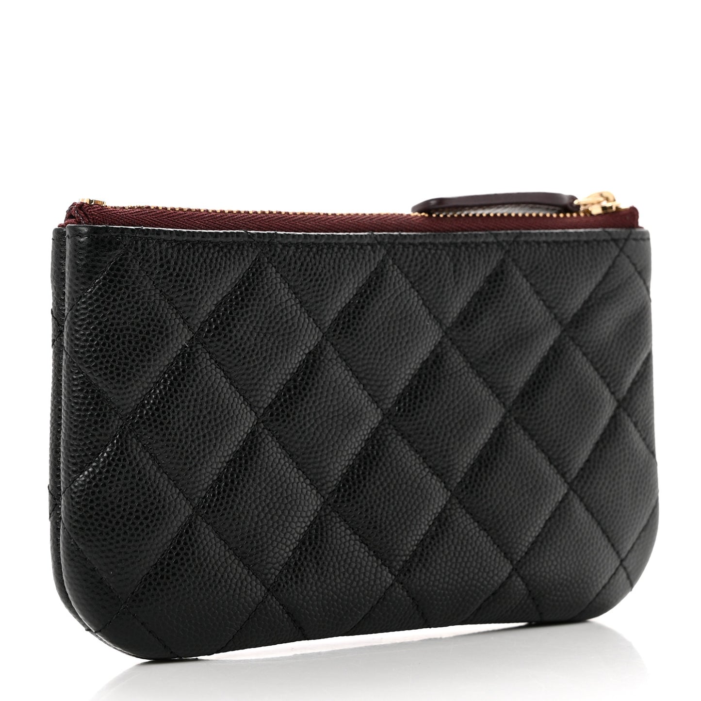 Caviar Quilted Small Cosmetic Case Black
