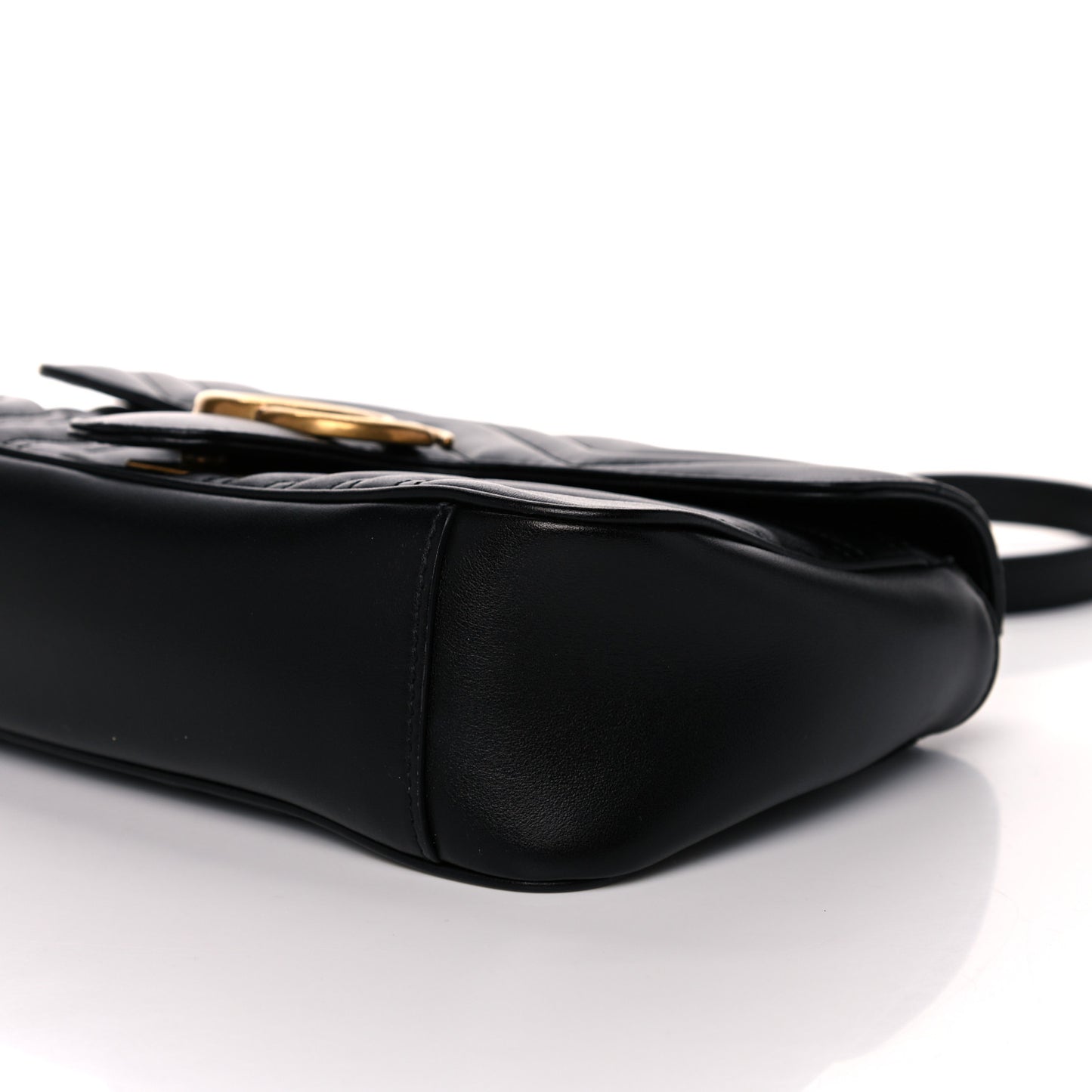 Calfskin Matelasse Small GG Marmont Shoulder Bag Black