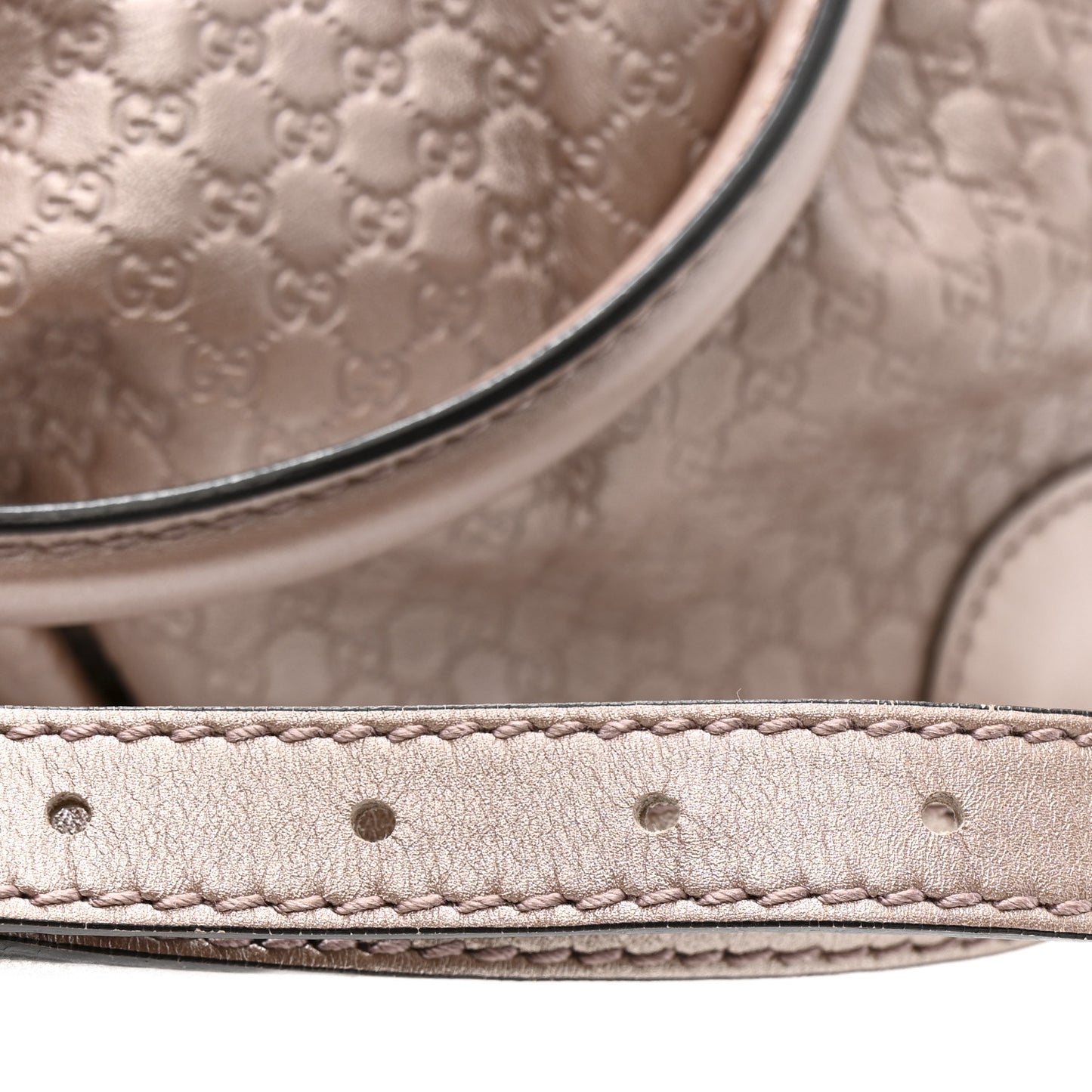 Metallic Microguccissima Medium Sukey Top Handle Bag Dark Cipria