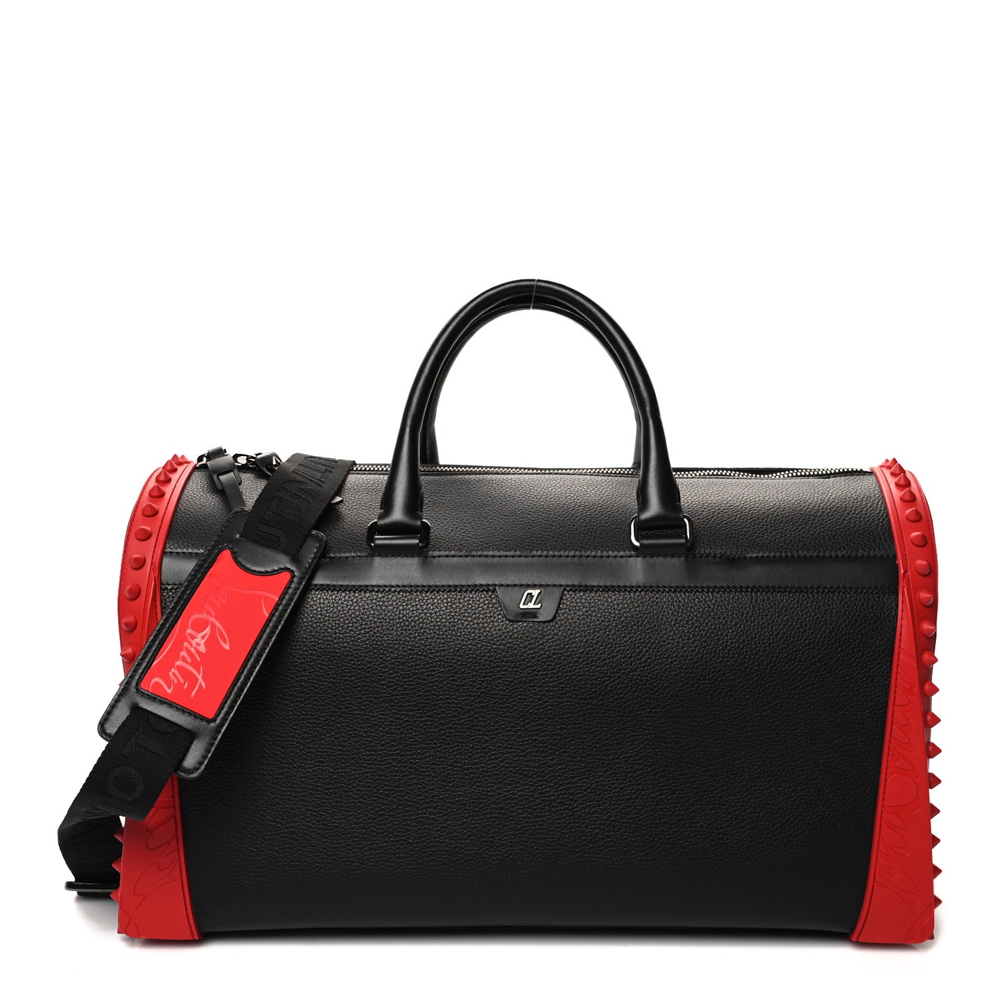 Calfskin Sneakender Studded Duffle Bag Black
