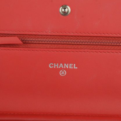 Chanel Caviar Timeless CC Wallet On Chain WOC Red 6 of 8