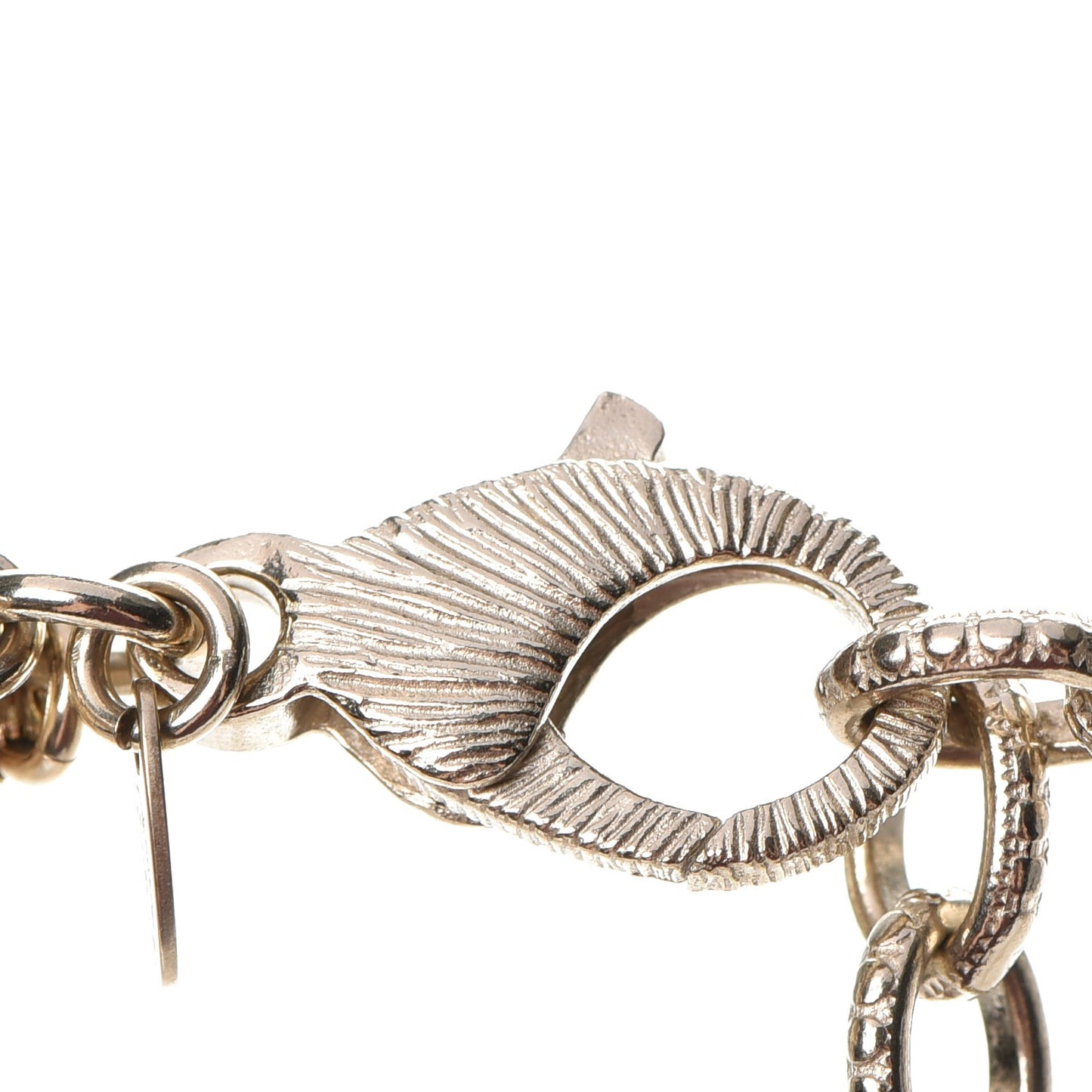 Graduated Pearl CC Long Necklace Light Gold