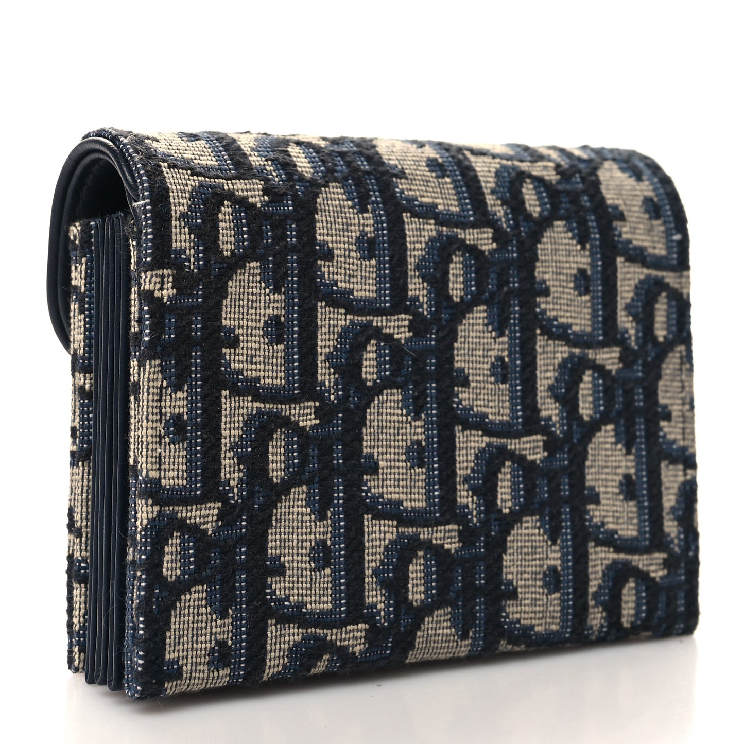 Oblique Saddle 5-Gusset Card Holder Blue
