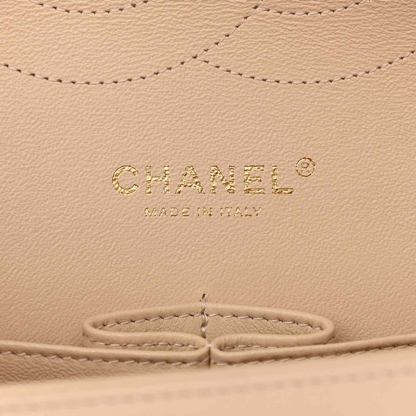 Lambskin Quilted Jumbo Double Flap Beige Clair