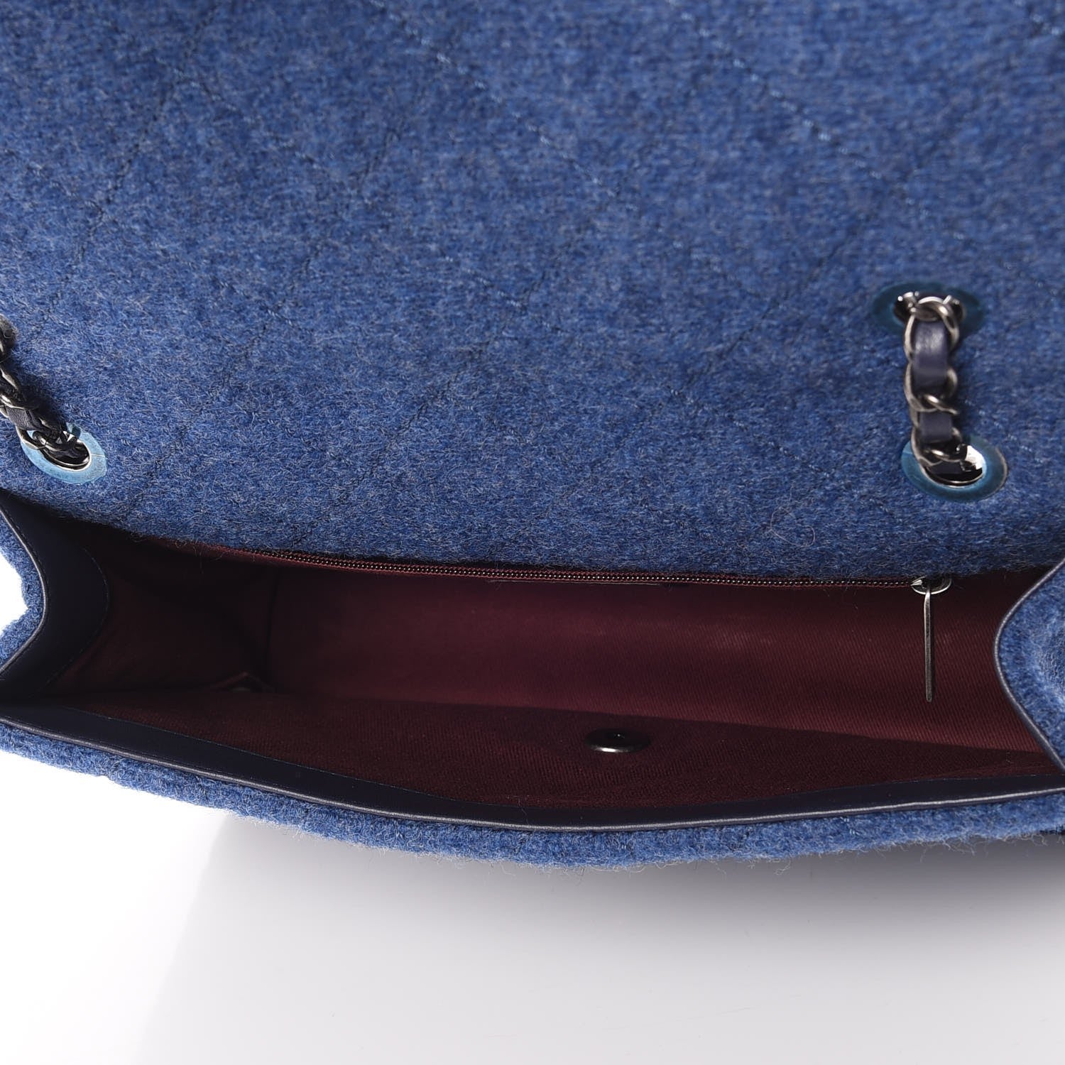 Chanel Wool Quilted Medium Edelweiss Single Flap Blue 5 of 7