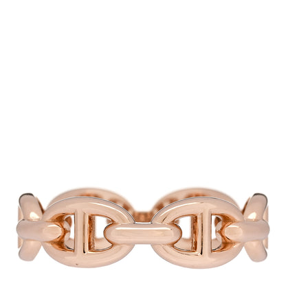Hermes 18K Rose Gold PM Chaine d'Ancre Enchainee Ring 54 6.75 1 of 7