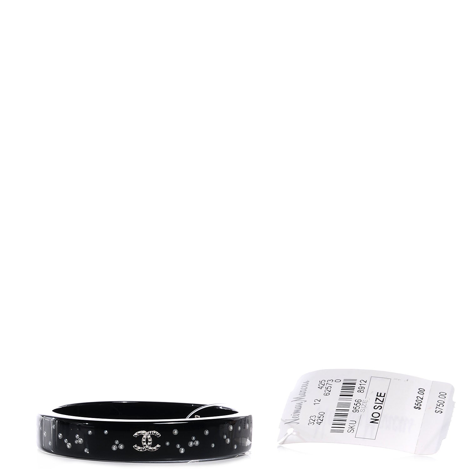 Chanel Resin Crystal CC Bangle Black 1 of 5