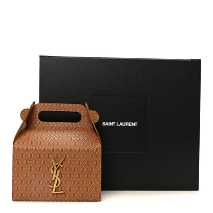 Saint Laurent Calfskin Monogram Take Away Box Dusty Vintage Brown Gold 11 of 11