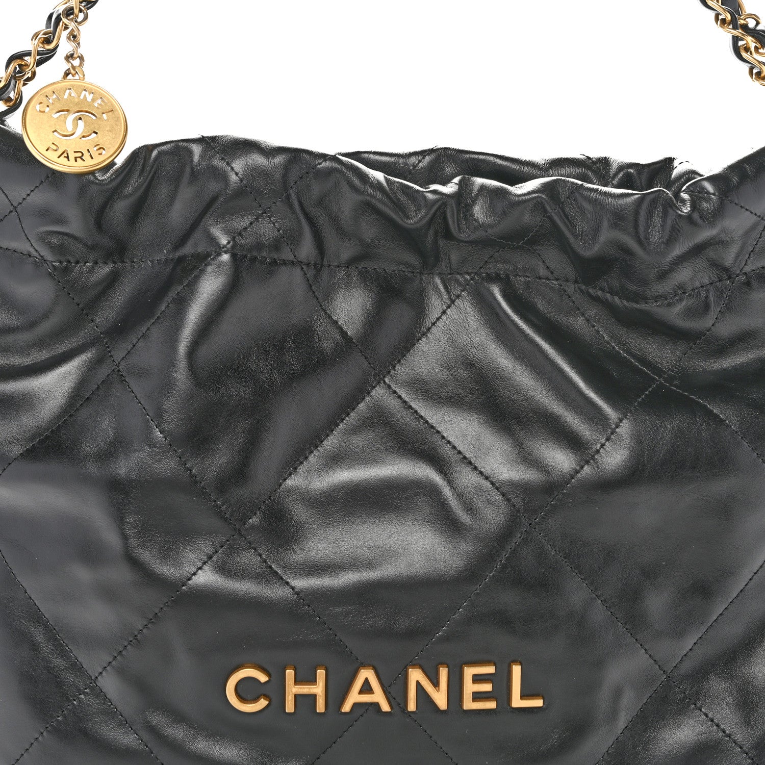 Chanel Shiny Calfskin Quilted Small Chanel 22 Black 9 of 11
