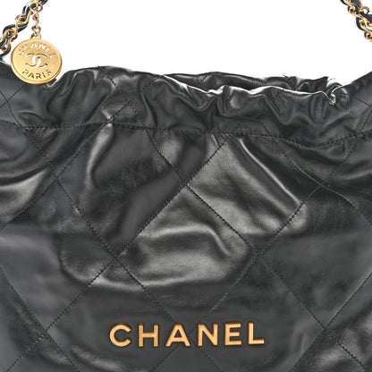 Chanel Shiny Calfskin Quilted Small Chanel 22 Black 9 of 11