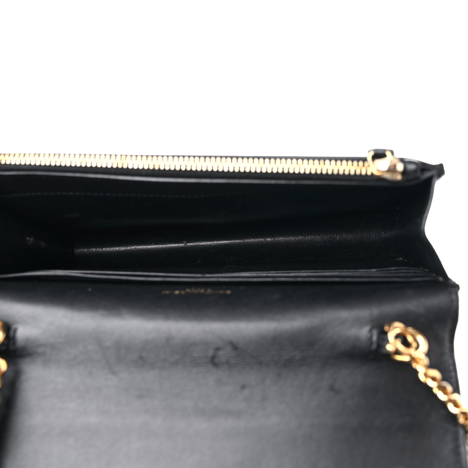 Saint Laurent Smooth Calfskin Classic Monogram Kate Tassel Chain Wallet Black 5 of 14