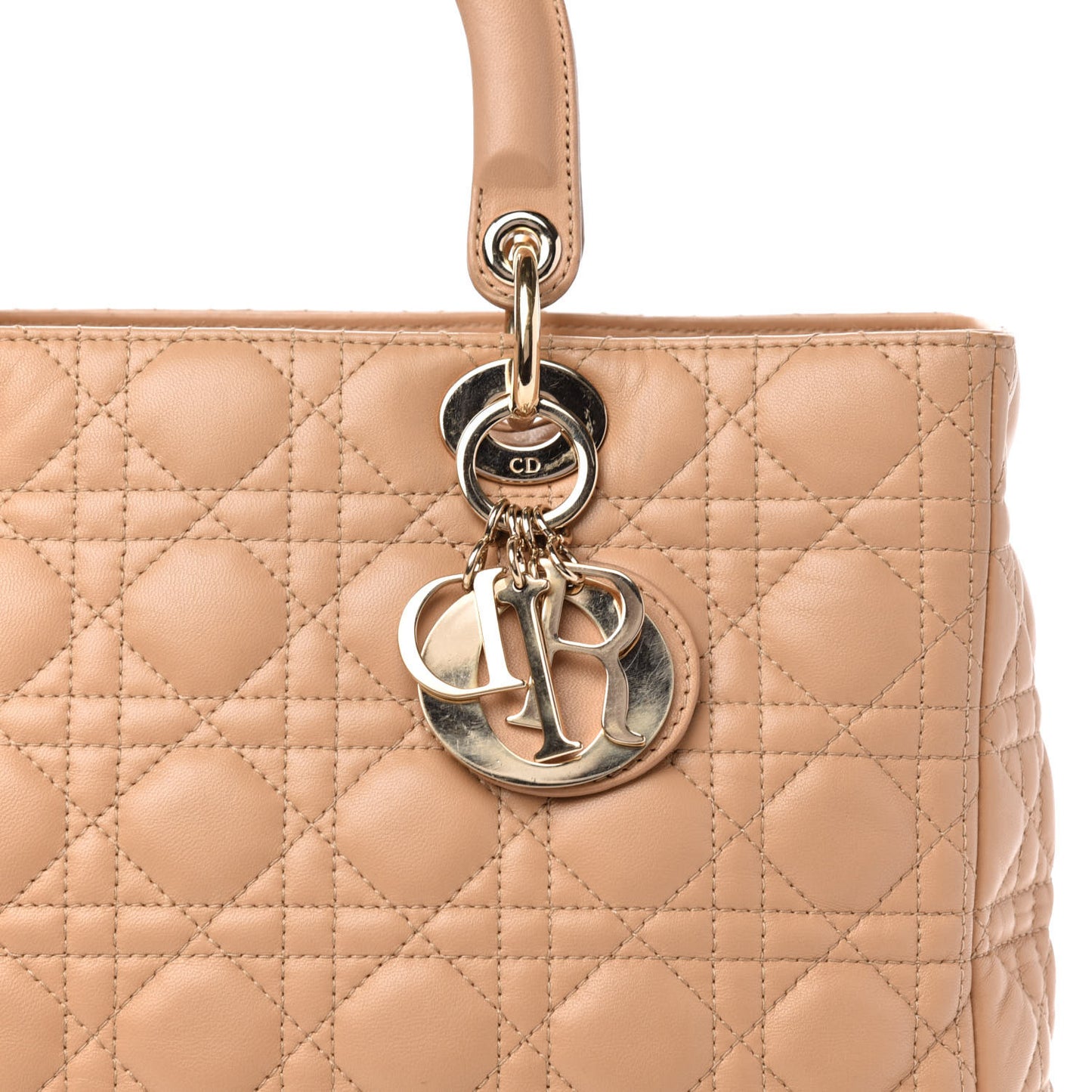 Lambskin Cannage Large Lady Dior Beige