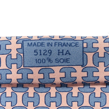 Hermes Printed Silk Mens Neck Tie Pink 4 of 6