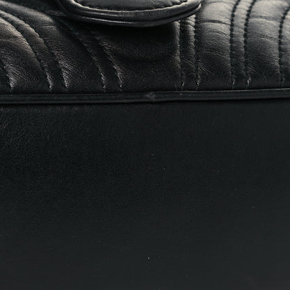 Gucci Calfskin Matelasse Sylvie Web Small GG Marmont Top Handle Shoulder Bag Black 22 of 24