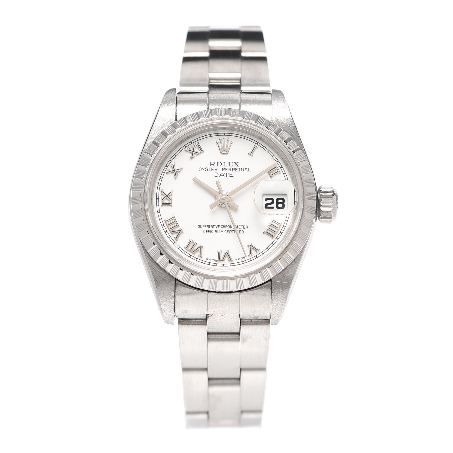 Rolex Stainless Steel 26mm Oyster Perpetual Date Watch White Roman 79190 1 of 6