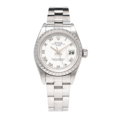 Rolex Stainless Steel 26mm Oyster Perpetual Date Watch White Roman 79190 1 of 6